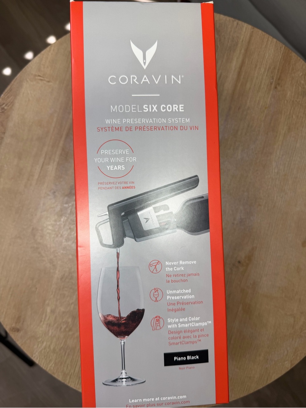 Coravin Model Six Core Wine Preservation System - Piano Black